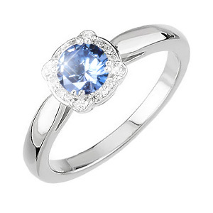 Elegant Halo Engagement Platinum Ring with Fancy Blue Diamond