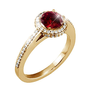 Red diamond cheap ring gold