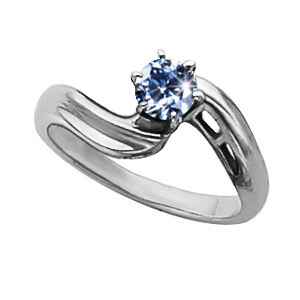 Gent Engagement Platinum Ring with Fancy Blue Diamond
