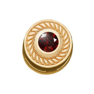 Roman Style Chain Slide 18K Yellow Gold Pendant with Deep Red Diamond