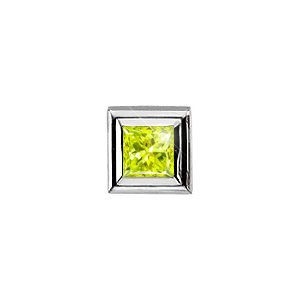 Chic Chain Slide 14K White Gold Pendant with Greenish-Yellow Diamond