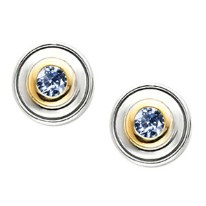 Timeless Bezel-Set 14K White Gold Stud Earrings with Blue Diamonds