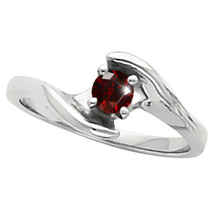 Elegant Engagement 14K White Gold Ring with Fancy Deep Red Diamond