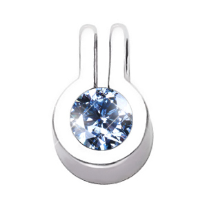 Stylish Bezel Set Round Cut Solitaire 18K Yellow Gold Pendant with Blue Diamond