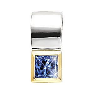 Fashion Bezel Set 14K Yellow Gold Pendant with Blue Diamond