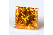0.81 carat Princess cut Fancy Intense Orange Yellow diamond