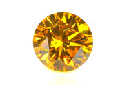 0.11 carat Round cut Fancy Orange Yellow diamond
