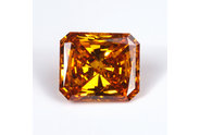 0.47 carat Radiant cut Fancy Orange Yellow diamond