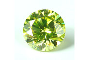 0.32 carat Round cut Fancy Intense Greenish Yellow diamond