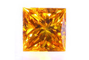 0.43 ct, Princess cut Fancy Intense Orange diamond