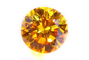 0.43 ct, Round cut Fancy Orange-Yellow diamond