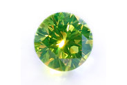 0.58 ct, Round cut Fancy Green diamond