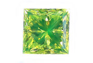 0.47 ct, Princess cut Fancy Green diamond