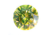0.39 ct, Round cut Fancy Greenish Yellow diamond