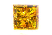 2.04 ct, Princess cut Fancy Orange-Yellow diamond