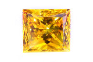 1.67 carat Princess cut Fancy Vivid Orange  diamond