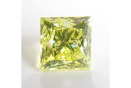 1.65 ct, Princess cut Fancy Greenish Yellow diamond