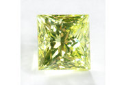 2.06 ct, Princess cut Fancy Greenish Yellow diamond
